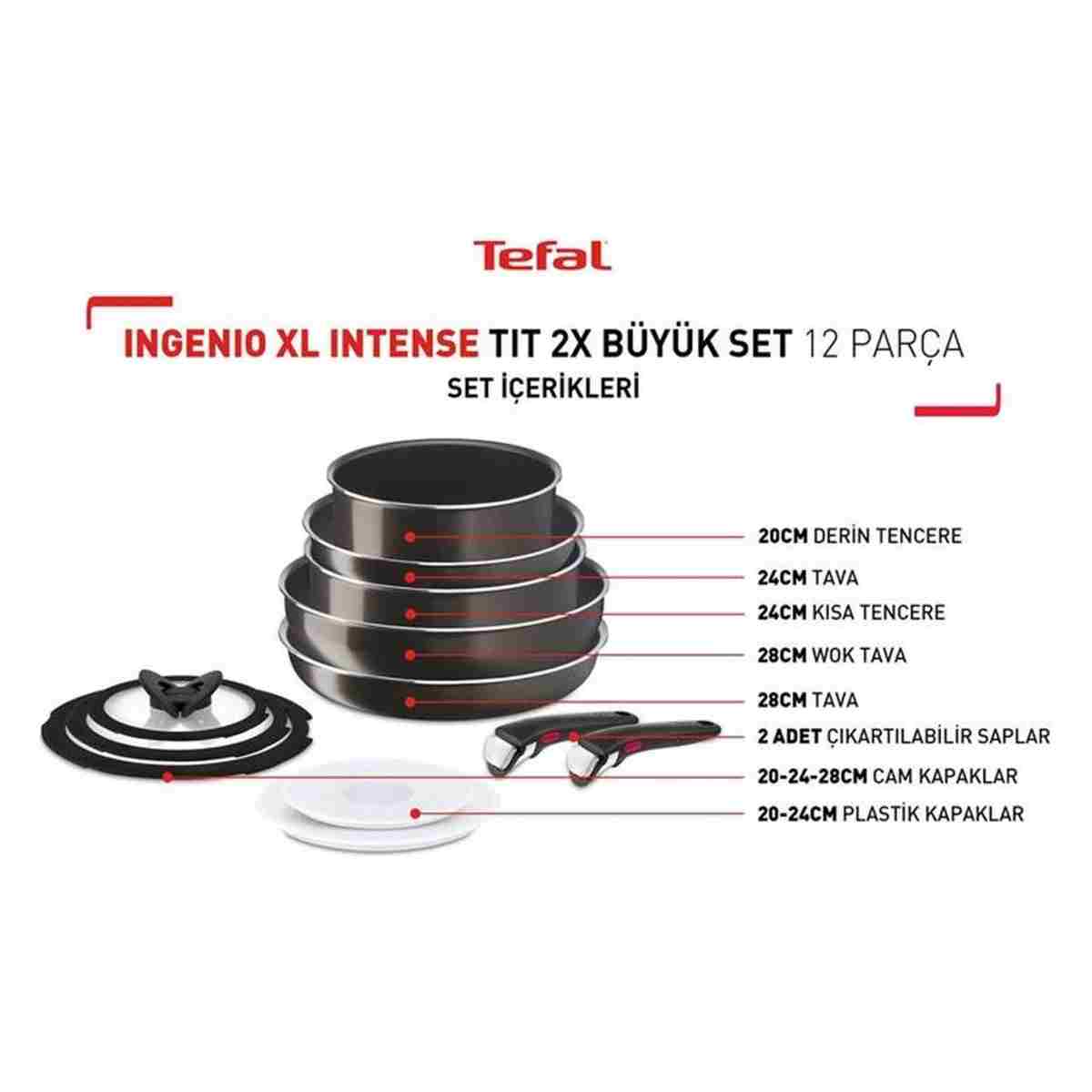 TEFAL Ingenio Xl Intense Titanyum 2x Büyük Set 12 Parça - Görsel 5