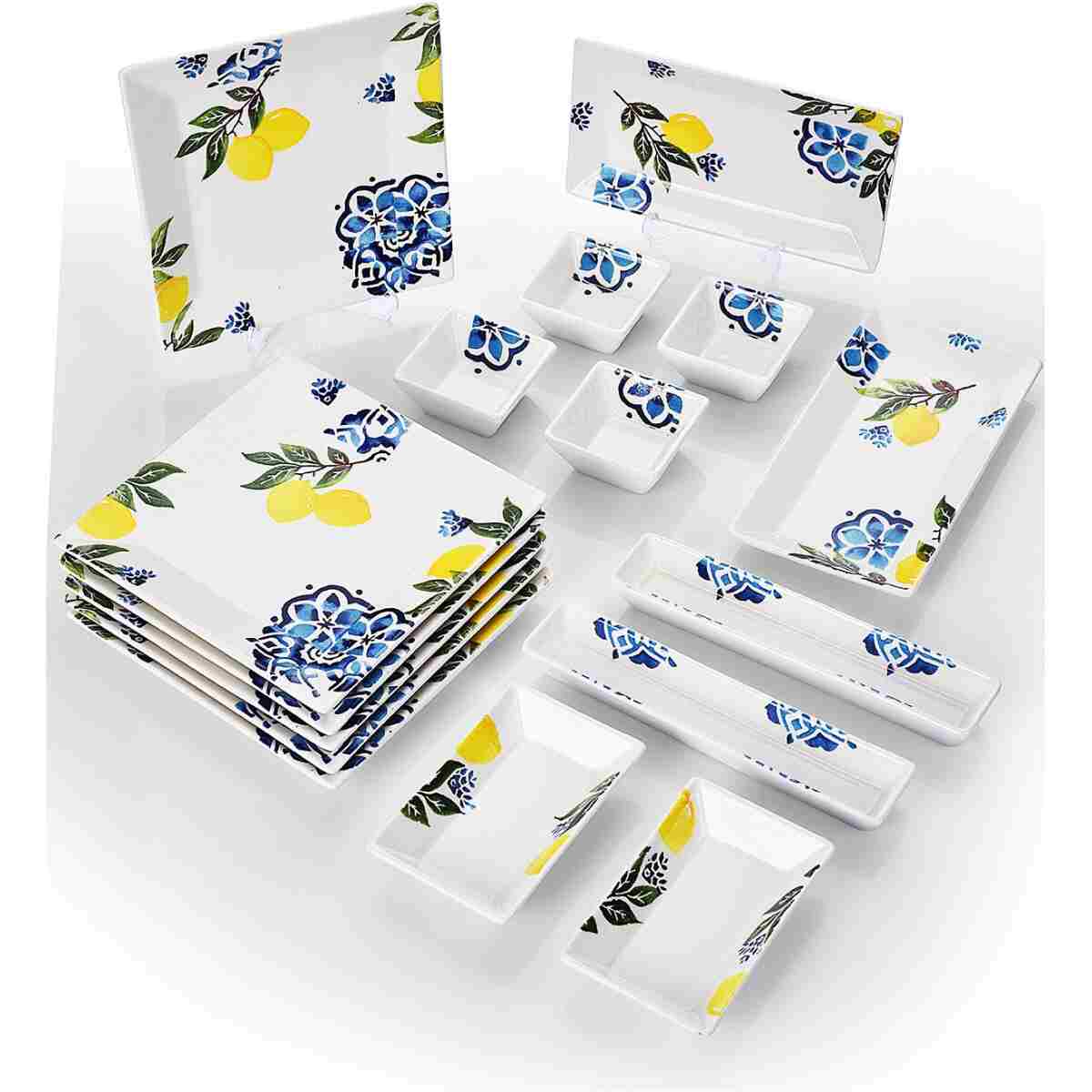 Piatti Naturali 16 Parça 6 Kişilik Limon Kahvaltı Takımı Handmade Kahvaltılık Sunum Seti Servis Tabakları - Görsel 5