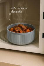 Nandy Home 4'lü Set Çizgili, Yuvarlak Saklama Kabı Seti / 2,5lt.- 1,5lt.- 0,80lt.- 0,45lt. - Görsel 7