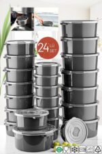 Nandy Home Mikrodalga Ve Difrizde Kullanılabilen Saklama Kabı Seti Yuvarlak 24'lü Mürdüm - Görsel 8