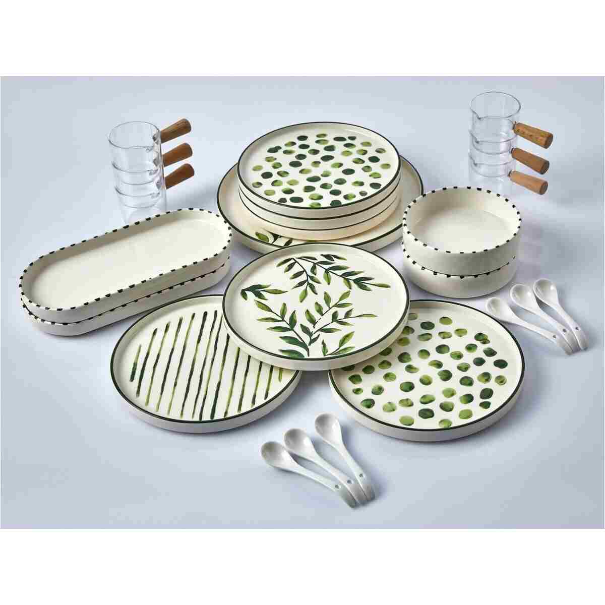 Kitchen Life 23 Parça 6 Kişilik GreenTree Stackable Kahvaltı Takımı - Sosluklu ve Kaşıklı Kahvaltılık Sunum Seti - Görsel 3