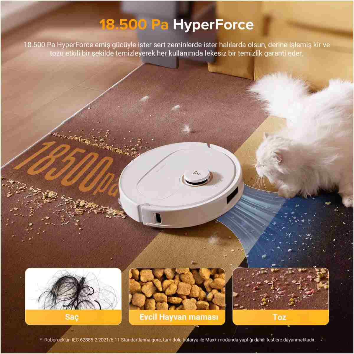 Roborock Qrevo C Pro Akıllı Robot Süpürge 18.500 Pa - Beyaz - Görsel 20