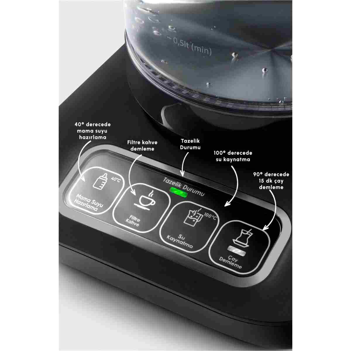 Karaca Çaysever Robotea Pro Connect 4 in 1 Konuşan Cam Çay Makinesi Silver - Görsel 8