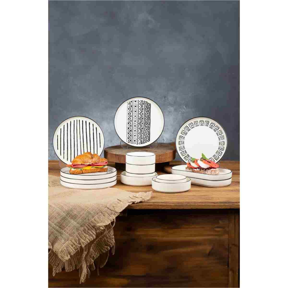 Kitchen Life 14 Parça 6 Kişilik Stackable Sio Savior Kahvaltı Takımı Lüx Kahvaltılık Sunum Seti Tabağı - Görsel 3