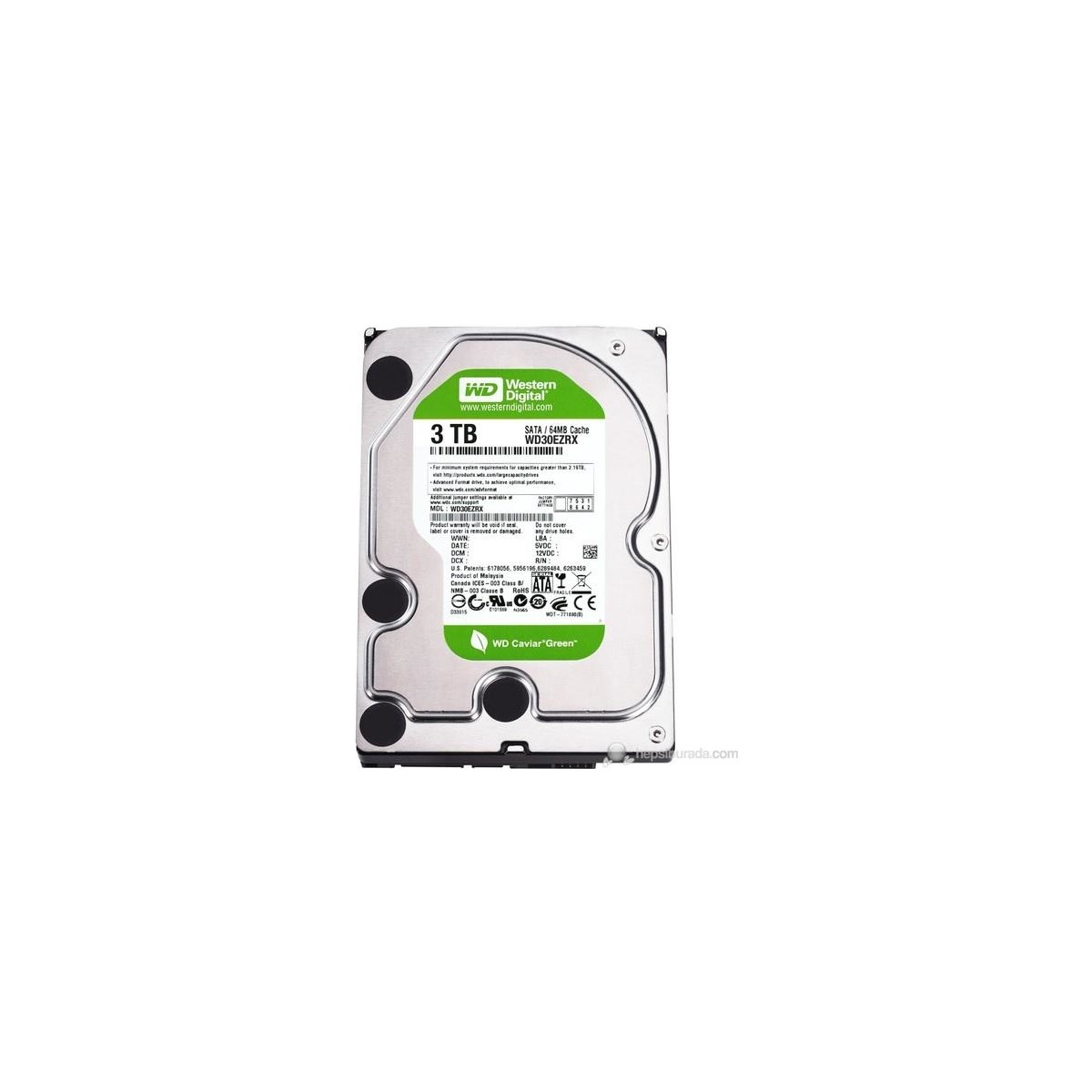 WD Green 3TB Intellipower Sata 3.0 64Mb 3,5' Sabit Disk (WD30EZRX)