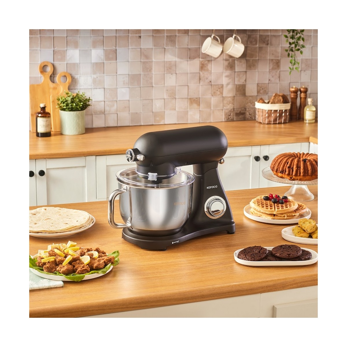 Karaca Powercast Chef Döküm Stand Mikser Matte Black Mutfak Şefi 1800W 6,2 Lt
