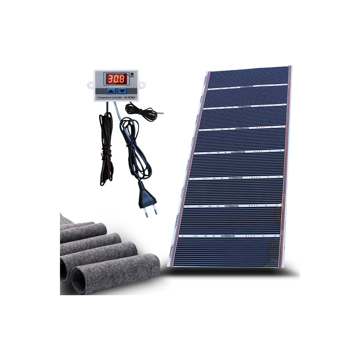 Multiteknik Karbon Isıtıcı Film Dijital Termostatlı Keçeli - 80X200