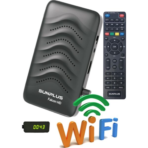 Sunplus Sun Plus Falcon Çanaklı-Çanaksız Wi-Fi Dahil Full Hd  Uydu Alıcısı (Sınırsız Sinema Paketli)