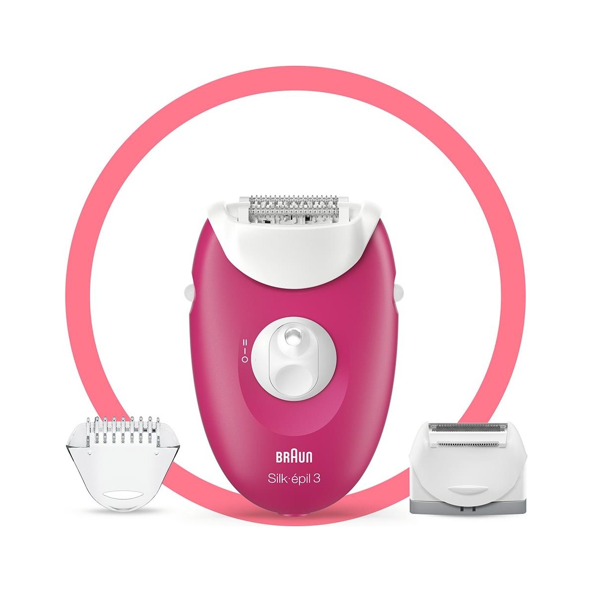 Braun Silk Epil 3 3276 Smartlight Epilatör – 2 Hız Ayarlı, Pembe, Cilt Temas Başlıklı, Kuru ve Kablolu Kullanım İçin