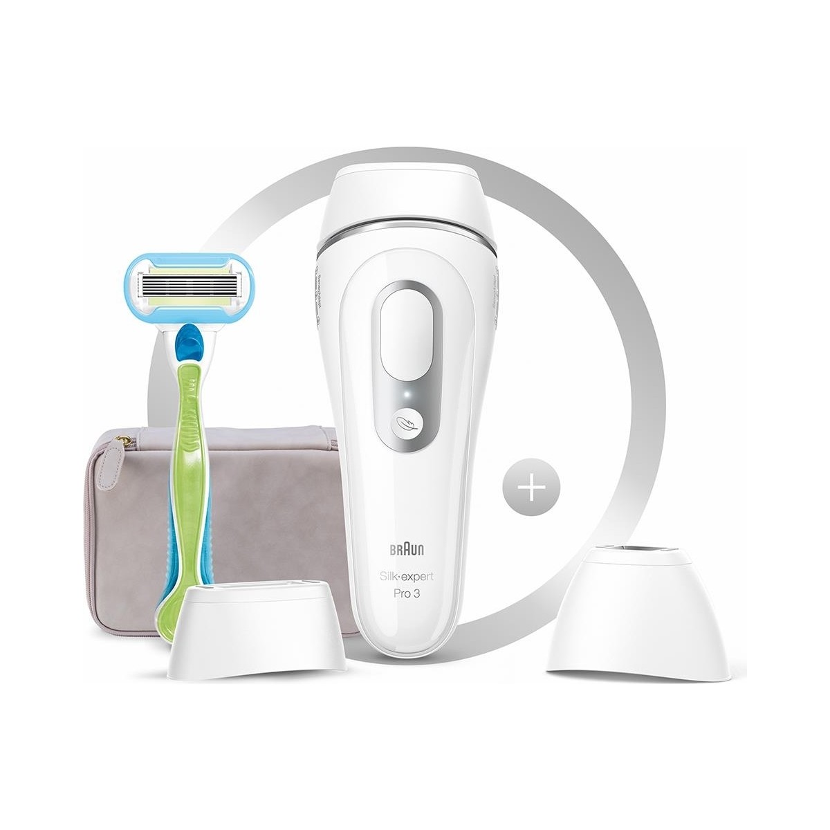Braun Silk Expert Pro 3 PL3133 300.000 Atımlı Beyaz IPL Cihazı ile Seyahat Çantası ve Başlıklar