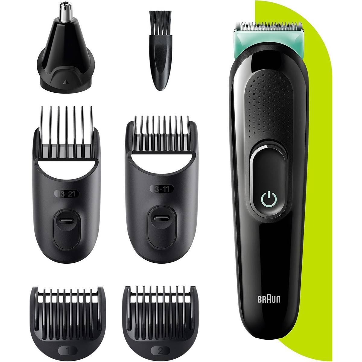 Braun 6'sı 1 Arada Şarjlı Sakal ve Saç Düzeltici – Hassas Kesim, Kuru Kullanım, Siyah, Çok Amaçlı Erkek Bakım Seti