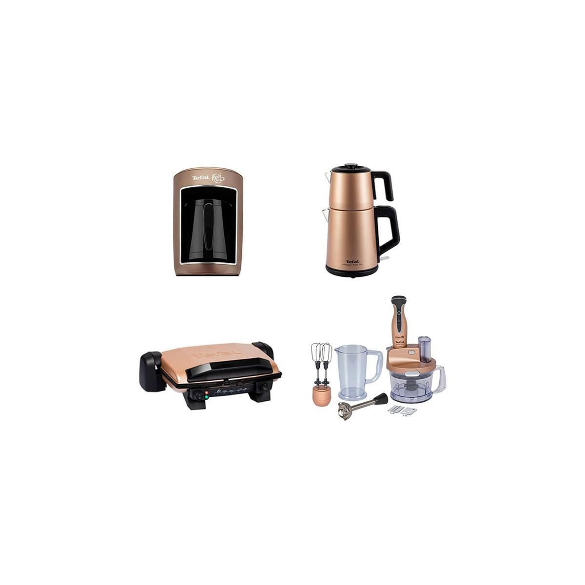 Tefal 4'lü Çeyiz Seti Bronz Gold Renk ile Şık ve Kullanışlı Mutfak Aletleri