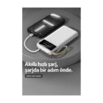 Torima Powerbank Dijital Göstergeli Kablolu 4 Çıkışlı 10.000 Mah Taşınabilir Şarj Aleti TRM1011 Beyaz - Görsel 3