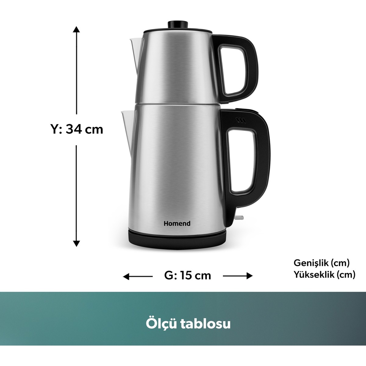 Homend Royaltea 1728H Çelik Çay Makinesi Inox