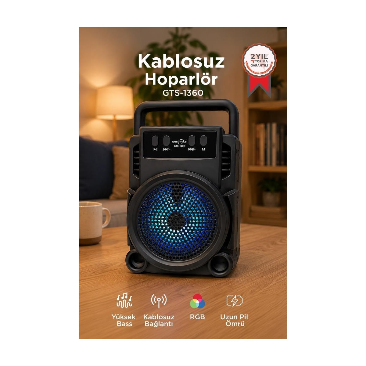 Torima Bluetooth Hoparlör Wireless Extra Bass Speaker GTS-1360 Siyah