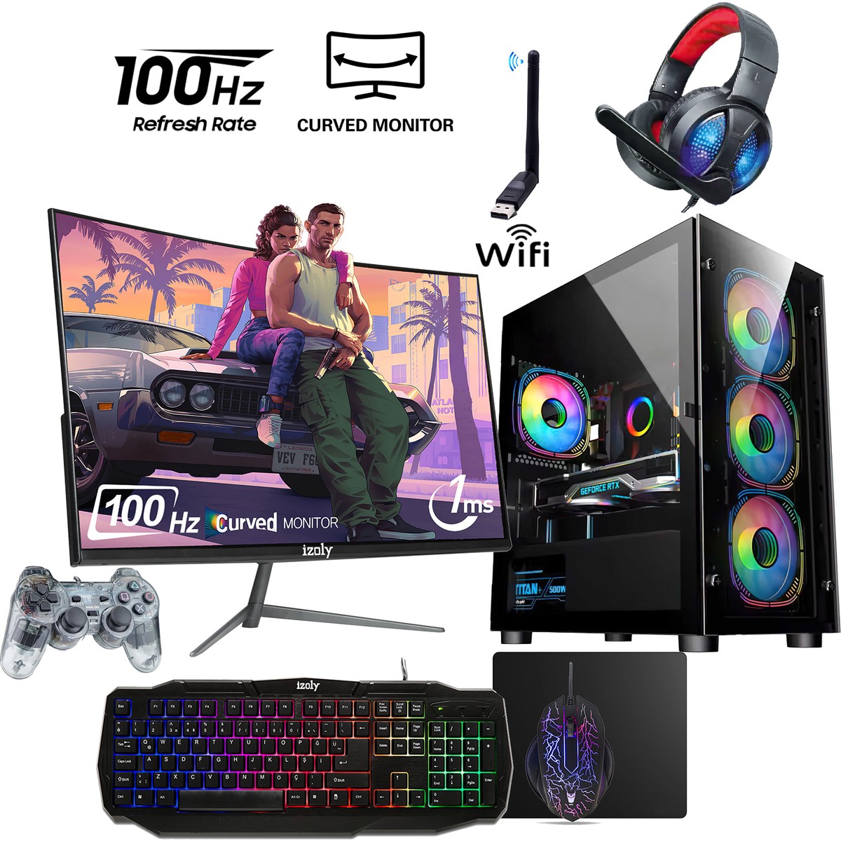 İzoly Lotus X i5-4570 16GB 256GB SSD RX 580 8GB 24'' Oyuncu Oem Seti
