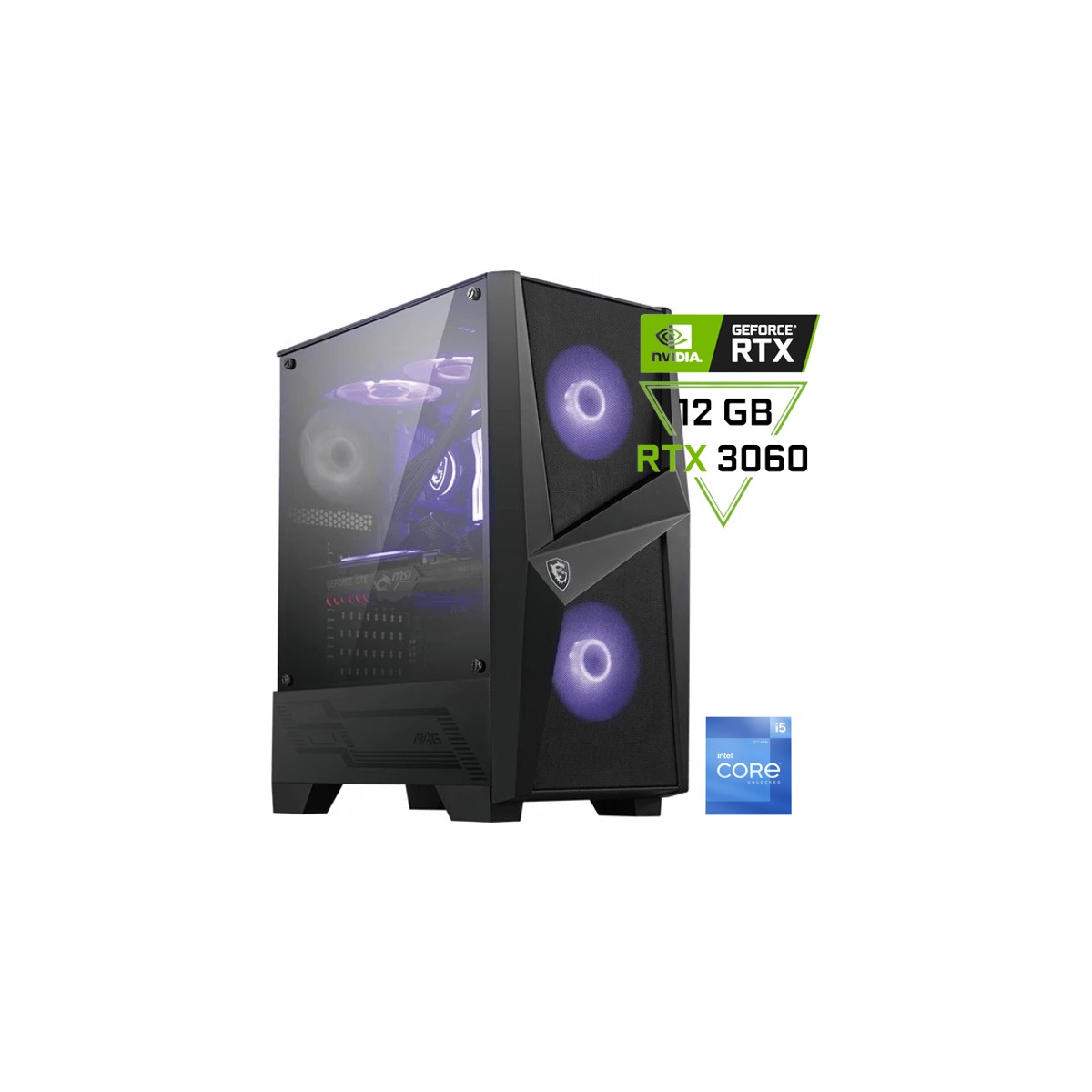 Pcbox Msı Intel Core I5 12400F / Rtx 3060 12 GB / 16 GB Ddr4 / 1 Tb M2 SSD / 12400V12 / Gamıng Masaüstü Pc