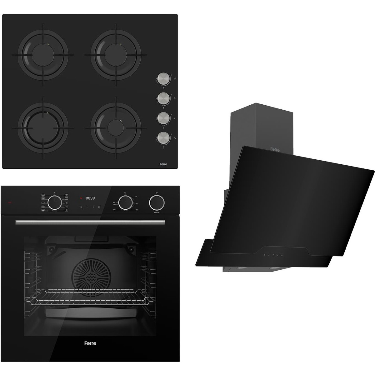 Ferre Steamart&fryart Serisi Buharlı Pişirme Siyah Set (CS205 + XE64CS +D063 )