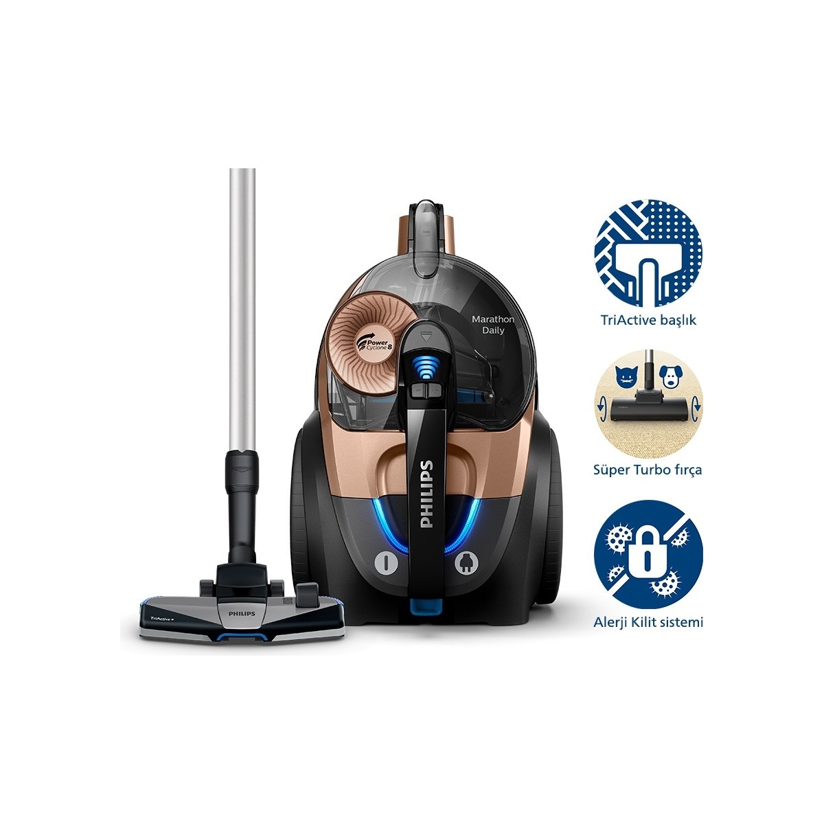 Philips Marathon Daily XB7151/07 Toz Torbasız Elektrikli Süpürge