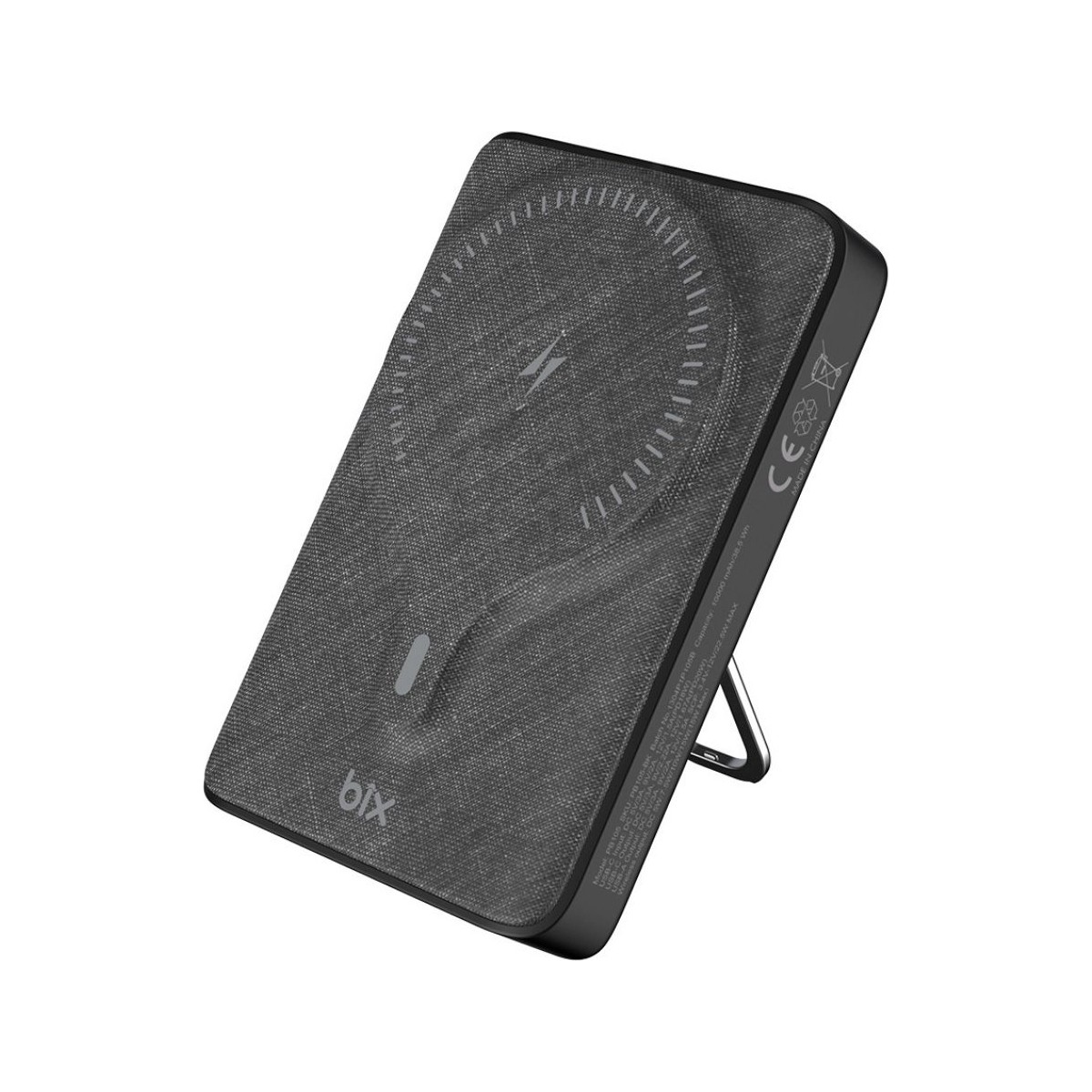 product-HBCV000058VOH7-1 Bix PB105 10000MAH Stand Özellikli PD20W Type-C Usb-A ve 15W Kablosuz Hızlı Şarj Destekli LED Göstergeli powerbank - Görsel 1