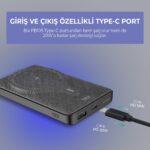 Bix PB105 10000MAH Stand Özellikli PD20W Type-C Usb-A ve 15W Kablosuz Hızlı Şarj Destekli LED Göstergeli powerbank - Görsel 4