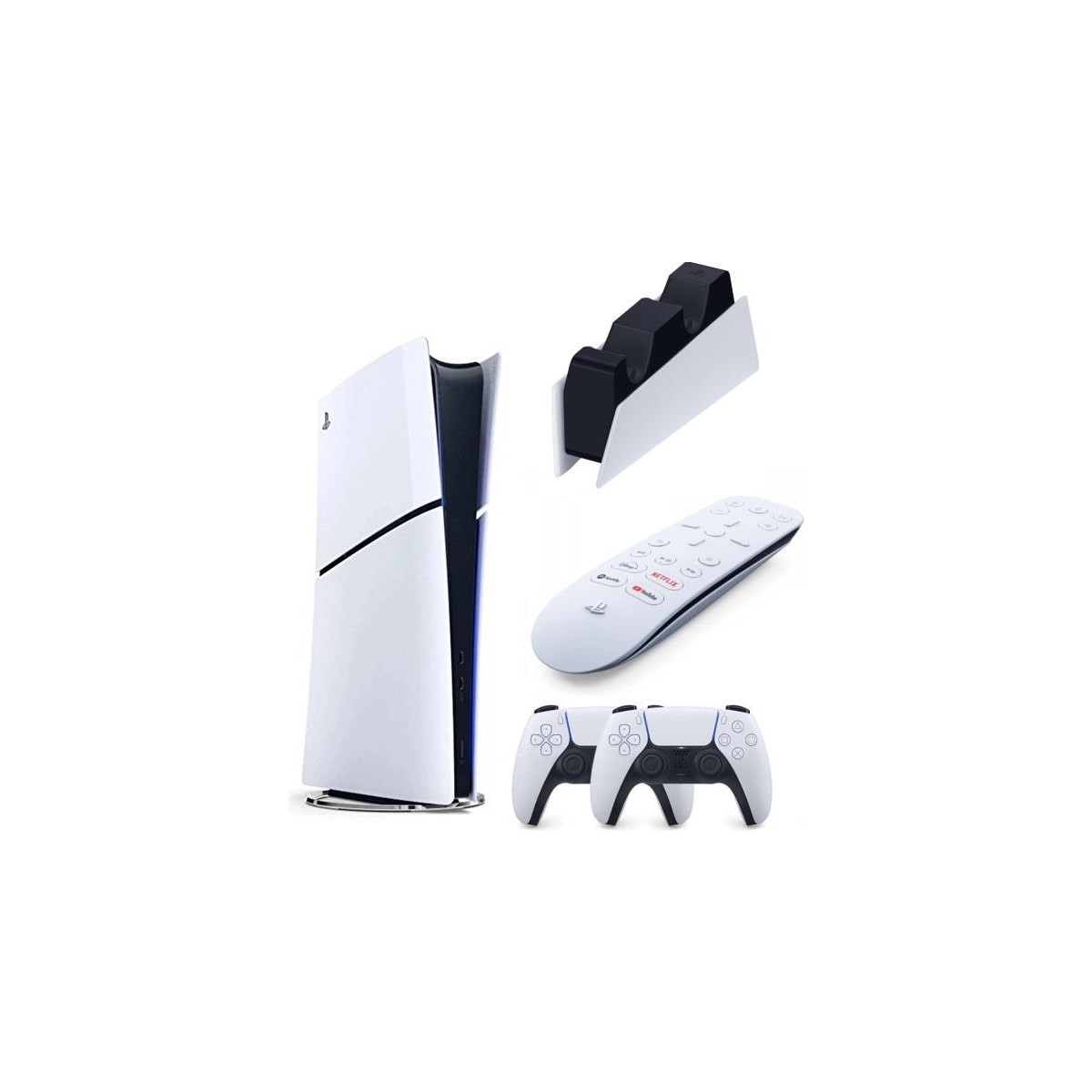 Sony Playstation 5 Slim Digital Edition İthalatçı Garantili + 2.Dualsense + Şarj İstasyonu + Medya Kumandası