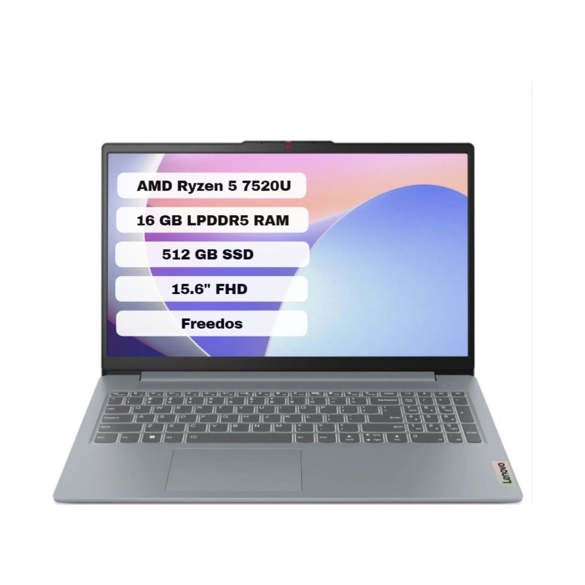 Lenovo Ideapad Slim 3 15AMN8 Amd Ryzen 5 7520U 16GB 512GB SSD Freedos 15.6" Fhd Taşınabilir Bilgisayar 82XQ00DATX