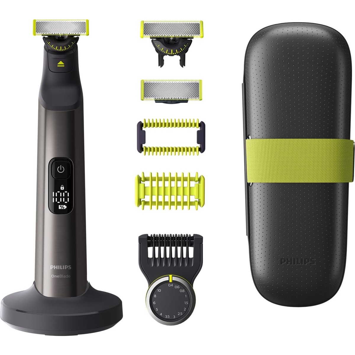 Philips Oneblade Pro 360 Face+Body Sakal Düzeltici ve Elektrikli Tıraş Makinesi Seti: 2 360 Bıçak, 14 Uzunluk Ayarı, Şarj Standı ve Seyahat Çantası ile (Model QP6651/35)