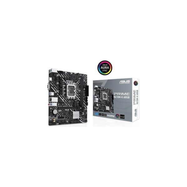 ASUS PRIME H610M-K D4 ARGB Intel H610 LGA1700 DDR4 3200 HDMI M2 USB3.2 AURA RGB mATX