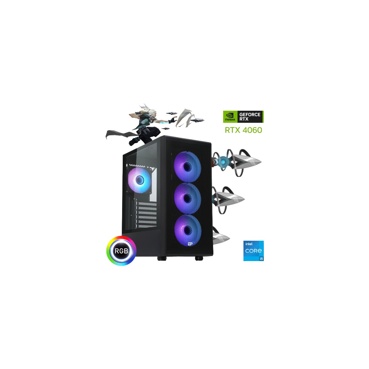 Güneysu Teknoloji Gaming I5-4060 Intel I5 14400F 16GB Ddr5 1tb SSD RTX4060 8gb