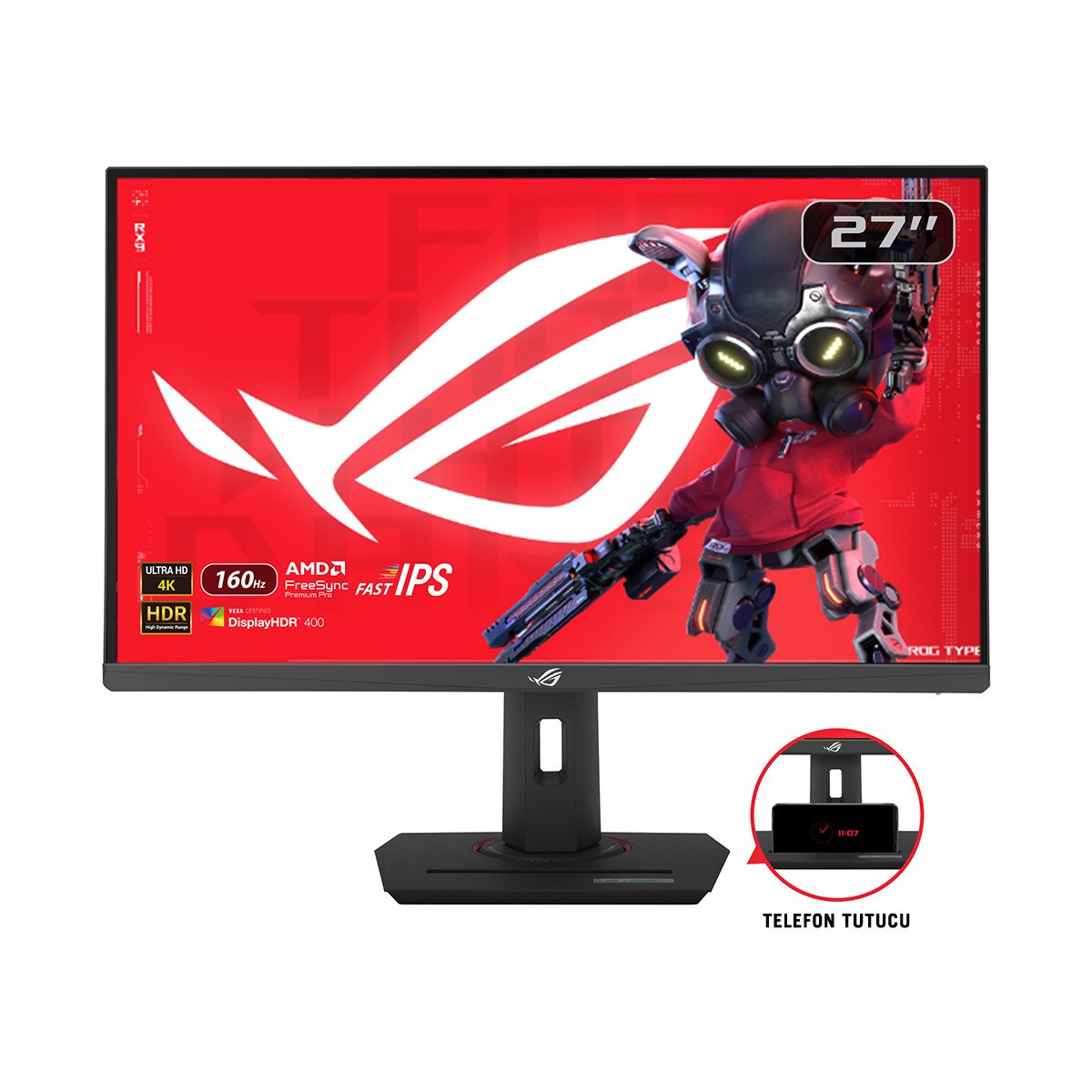 ASUS ROG STRIX XG27UCS 27 FAST IPS FreeSync VE G-SYNC UYUMLU HDR 3840x2160 1ms 160Hz 400cd DP HDMI USB VESA 3YIL ELMB SYNC,PIVOT MONİTÖR