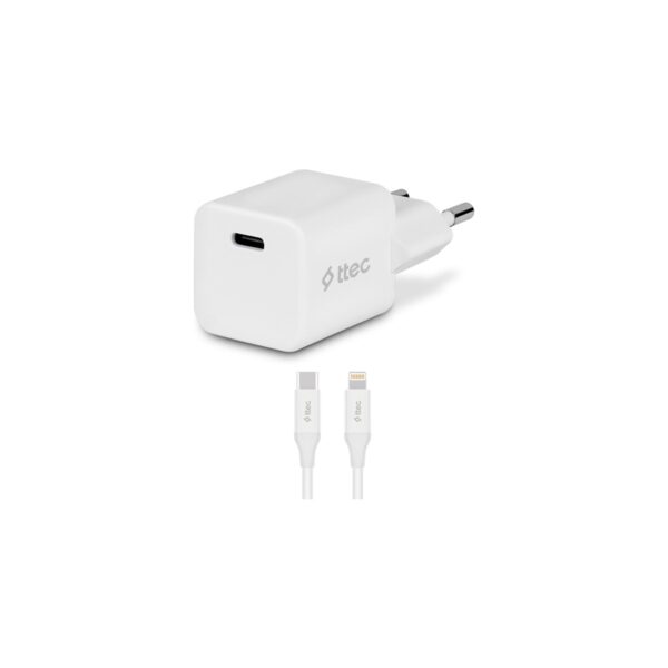 Ttec Smartcharger 20W Pd Seyahat Hızlı Şarj Aleti + Usb-C - Lightning (Iphone)1 50CM Kablo Beyaz