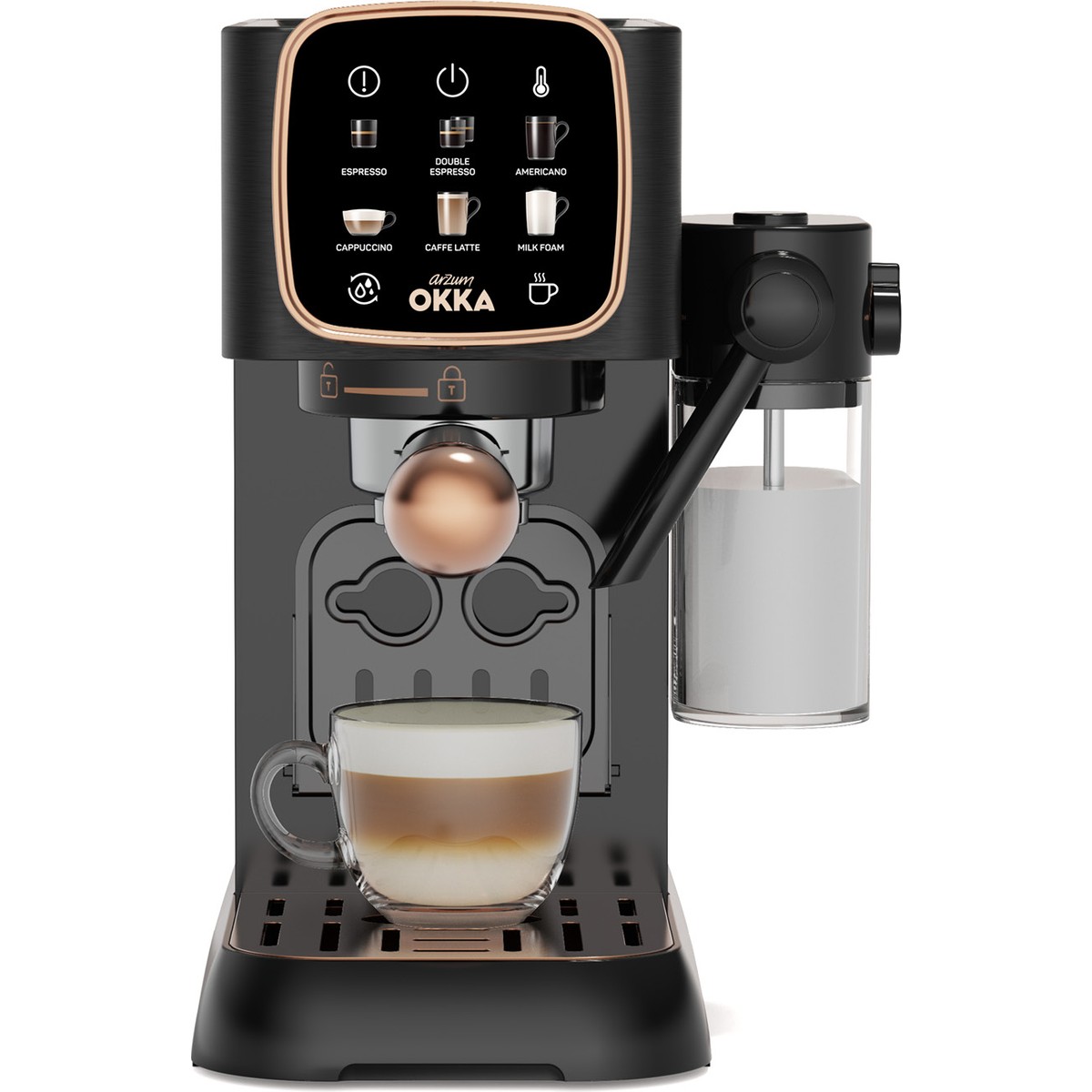 Arzum OK0032-04 Arzum Okka Espresso Solo M Yarı Otomatik Espresso Makinesi - Bakır