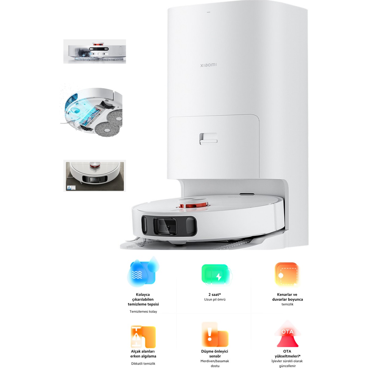Xiaomi Premium Robot Vacuum X10+ Plus Çöp Istasyonlu Halı Tanıma Fonksiyonlu Akıllı Robot Süpürge | Hepa Filtreli | Kendi Kendini Temizleme, Boşaltma, Kurutma ve Su Doldurma | Onerous Lambader Hediye