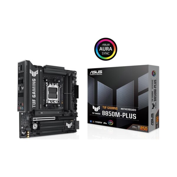 ASUS TUF GAMING B850M-PLUS WIFI AMD B850 AM5 DDR5 8000 DP HDMI 3x M2 USB3.2 Gen 2x2 WiFi 6E + BT AURA RGB 2.5Gbit LAN mATX