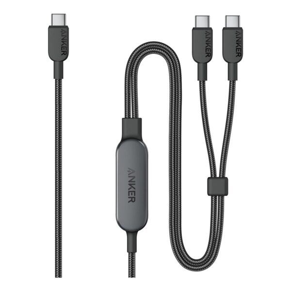 Anker 2’si 1 Arada USB-C'den USB-C’ye Örgülü Kablo (1.2m, 140W) - A8895 (Anker Türkiye Garantili)
