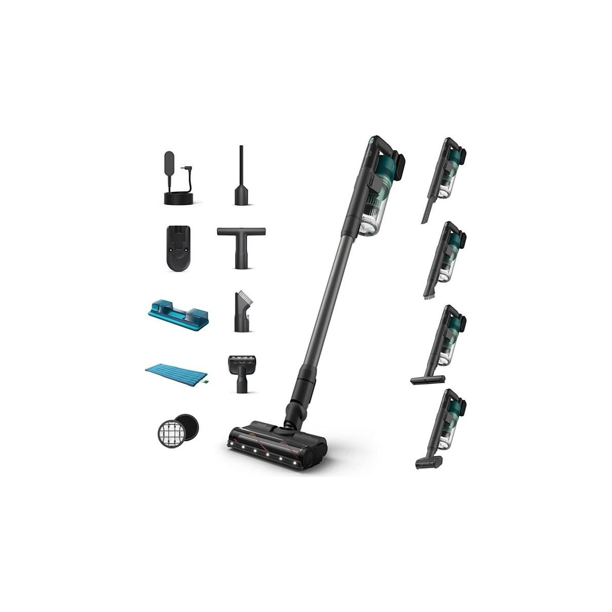 Philips 6000 Serisi Kablosuz Dikey Süpürge, PowerCyclone 11, Aqua Modül ile Kolay Mop, TriActive, XC6557/01 