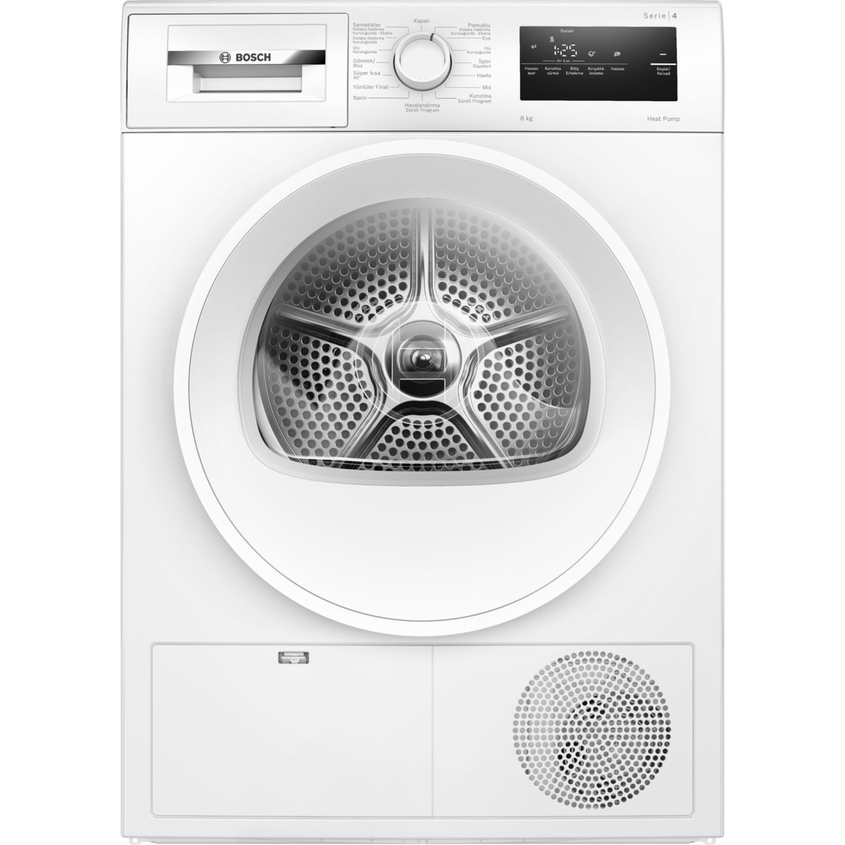 Bosch WTH22201TR  8 kg Beyaz Kurutma Makinesi Hızlı Kurutma Özellikleri ile E Enerji Sınıfı Isı Pompalı