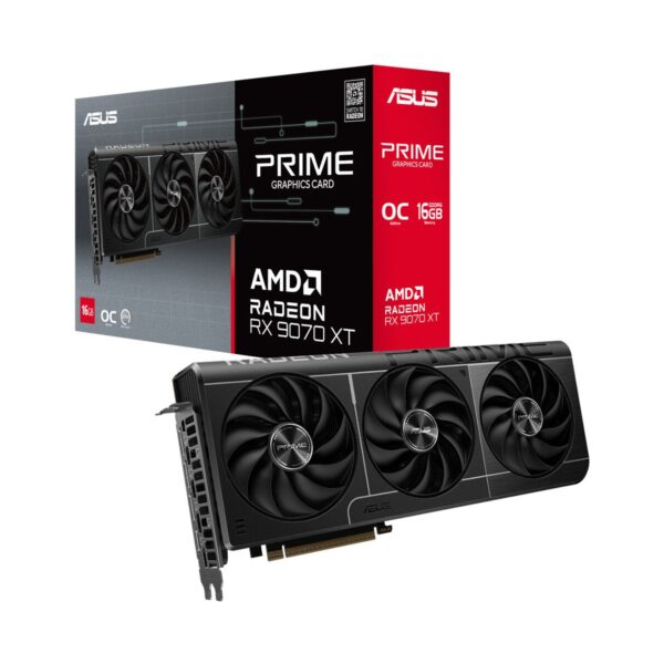 ASUS PRIME-RX9070XT-O16G-AMD-RADEON-RX 9070 XT-16GB GDDR6-256bit--OC-HDMI-3xDP-EKRAN KARTI