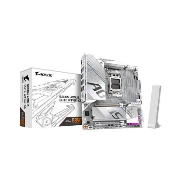 Gigabyte B850M Aorus Elite WIFI6E Ice 8200MHZ Oc Ddr5 Soket Am5 M.2 HDMI Dp Matx Anakart