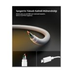 Spigen USB-C to USB-C 2 Metre Kablo 60W Güç / PPS 2.0 Desteği Super Hızlı Şarj / 480 Mbps Data Aktarım Hızı Type-C Ekstra Dayanıklı Siyah - ACA08720 (Spigen TR Garantili) - Görsel 5