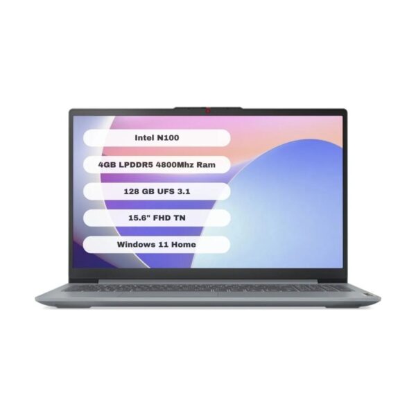 Lenovo Ideapad Slim 3 Intel Celeron N100 4GB 128GB Windows 11 Home 15.6" FHD Taşınabilir Bilgisayar 82XB009GTX