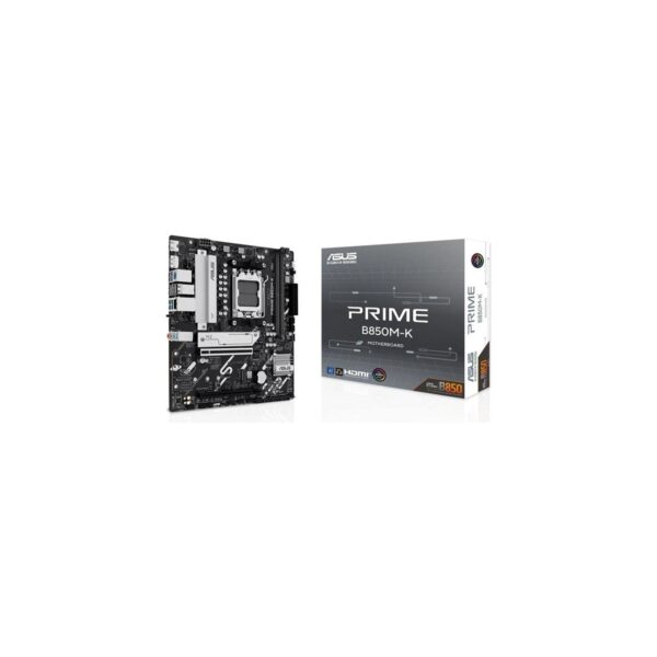 ASUS PRIME B850M-K AMD B850 AM5 DDR5 8200 DP HDMI Çift M2 USB3.2 AURA RGB 2.5Gbit LAN mATX
