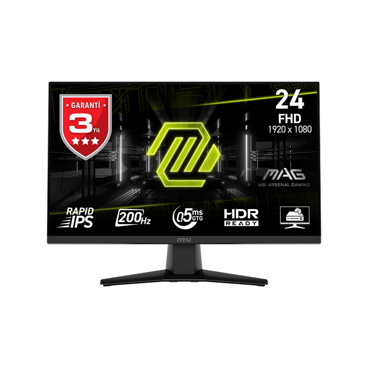 MSI Msı 23.8 Mag 242F 1920X1080 (Fhd) 16:9 Flat Rapıd IPS 200HZ 0.5ms (Gtg) Freesync Premıum Gamıng Monıtor