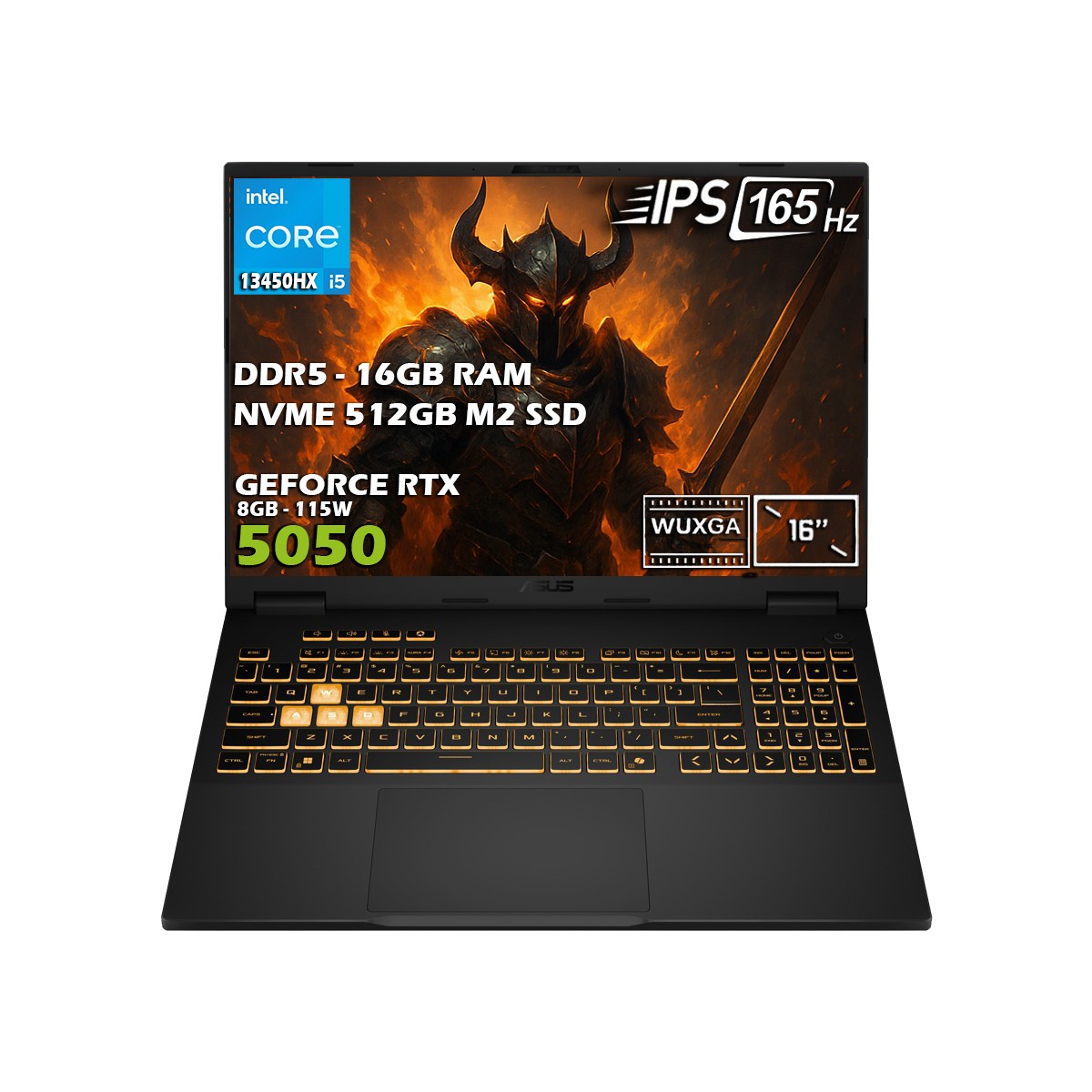 Asus TUF F16 FX608JH-RV010-Gaming Intel Core i5-13450HX 16GB 512GB SSD RTX 5050 8GB 16" FHD+ WUXGA 165Hz IPS Panel Taşınabilir Dizüstü Bilgisayar