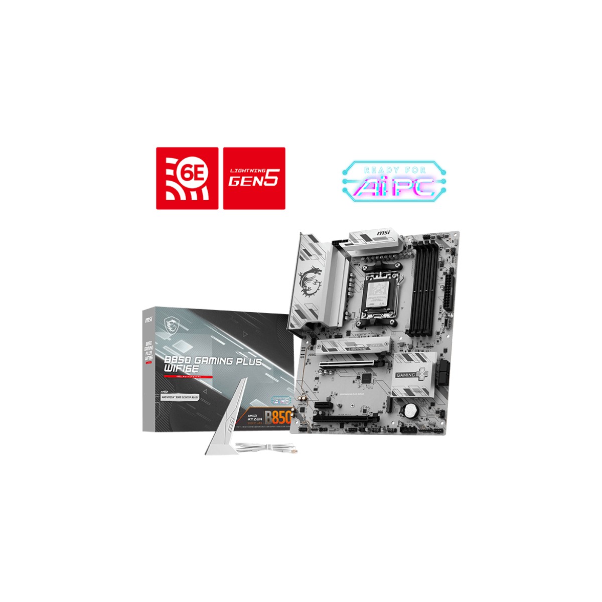 MSI Msı MB B850 Gamıng Plus WIFI6E Ddr5 8200MHZ(OC)MHz  Am5 Atx Anakart