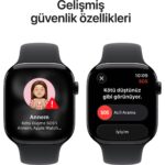 Apple Watch Series 11 Gps, 42 mm Simsiyah Alüminyum kasa ve Siyah Spor kordon - m/l - Görsel 6