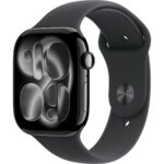 Apple Watch Series 11 Gps, 46 mm Simsiyah Alüminyum kasa ve Siyah Spor kordon - S/m