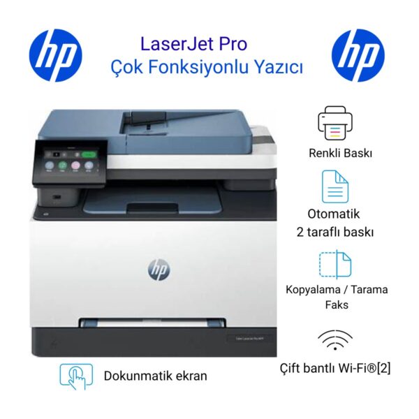 Hp Hp Color Laserjet Pro Wi-Fi + Tarayıcı + Fotokopi + Faks Renkli Çok Fonksiyonlu  499M8A 3303FDWLAZER Yazıcı+ 1 Pk. A4 Hediye