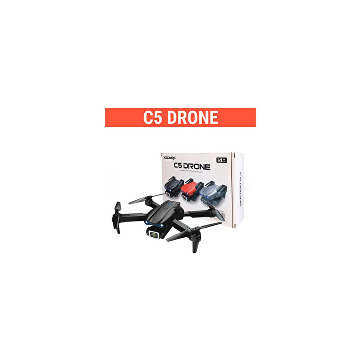 Wunit C5 Drone Katlanabilir Çift Kameralı Çanta-Yedek Pervane-Şarj Kablosu 1800 Mah Batarya